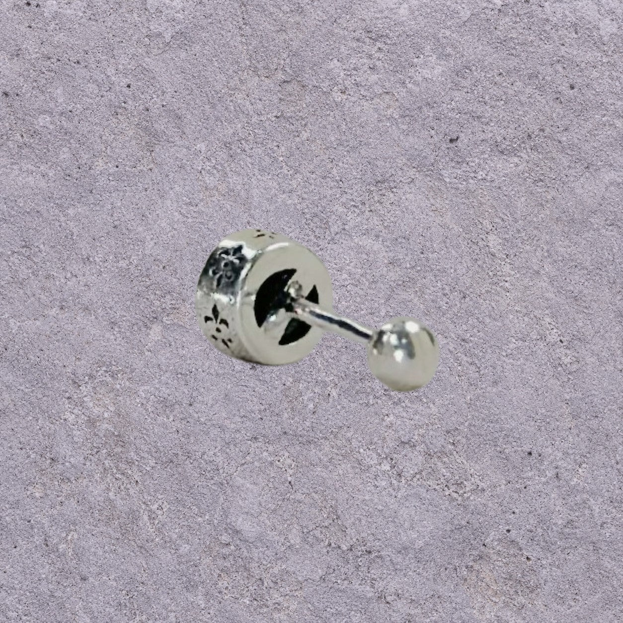 Black Zircon Round Screw Back Studs