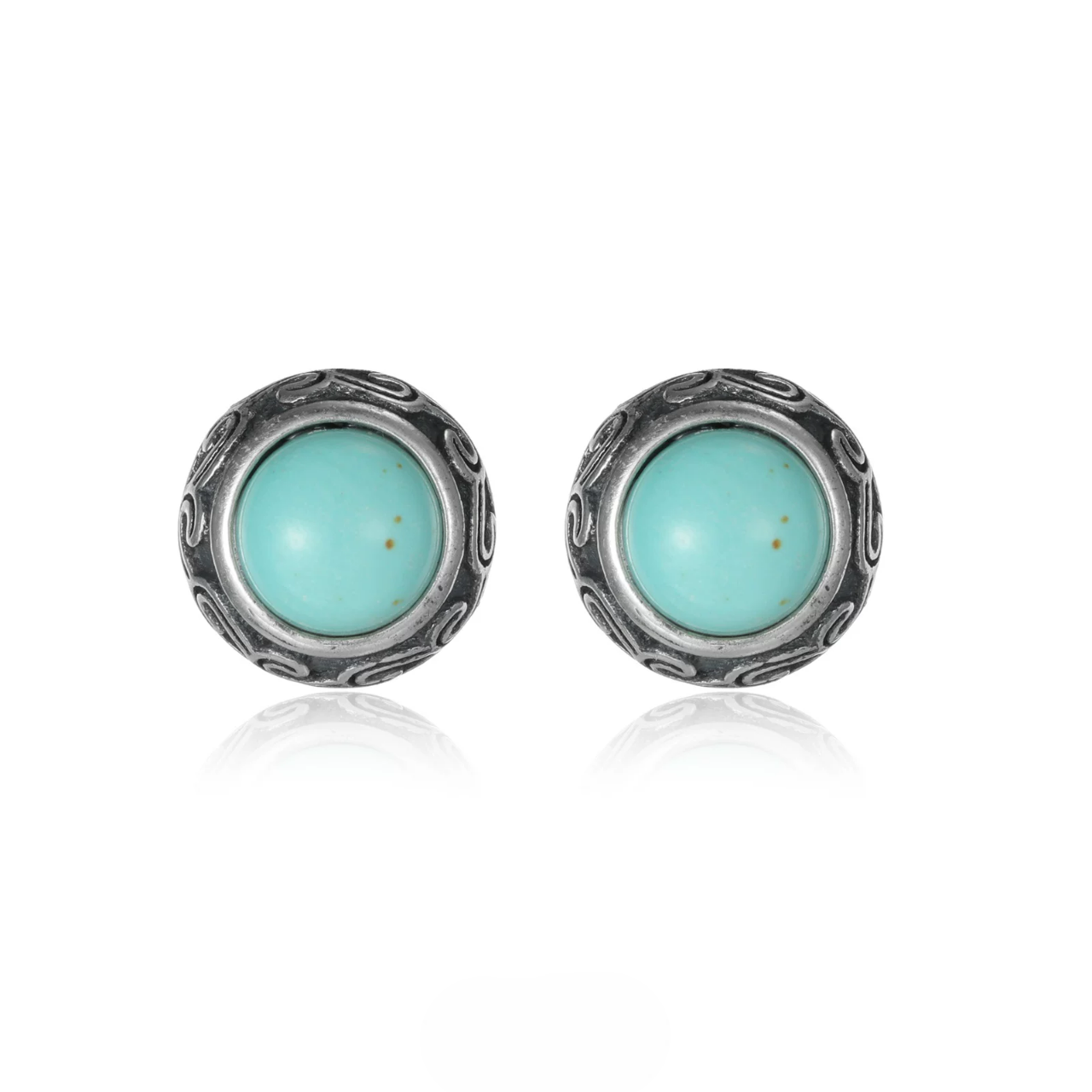Natural Turquoise 925 Silver Studs Unisex Boho Turquoise Jewelry