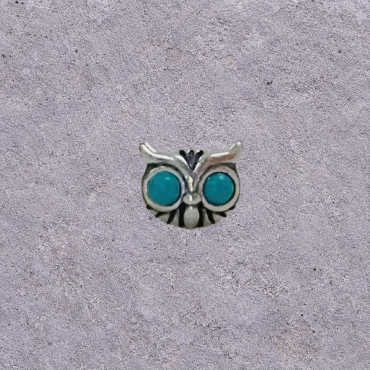 Oxidized Silver Owl Face Studs