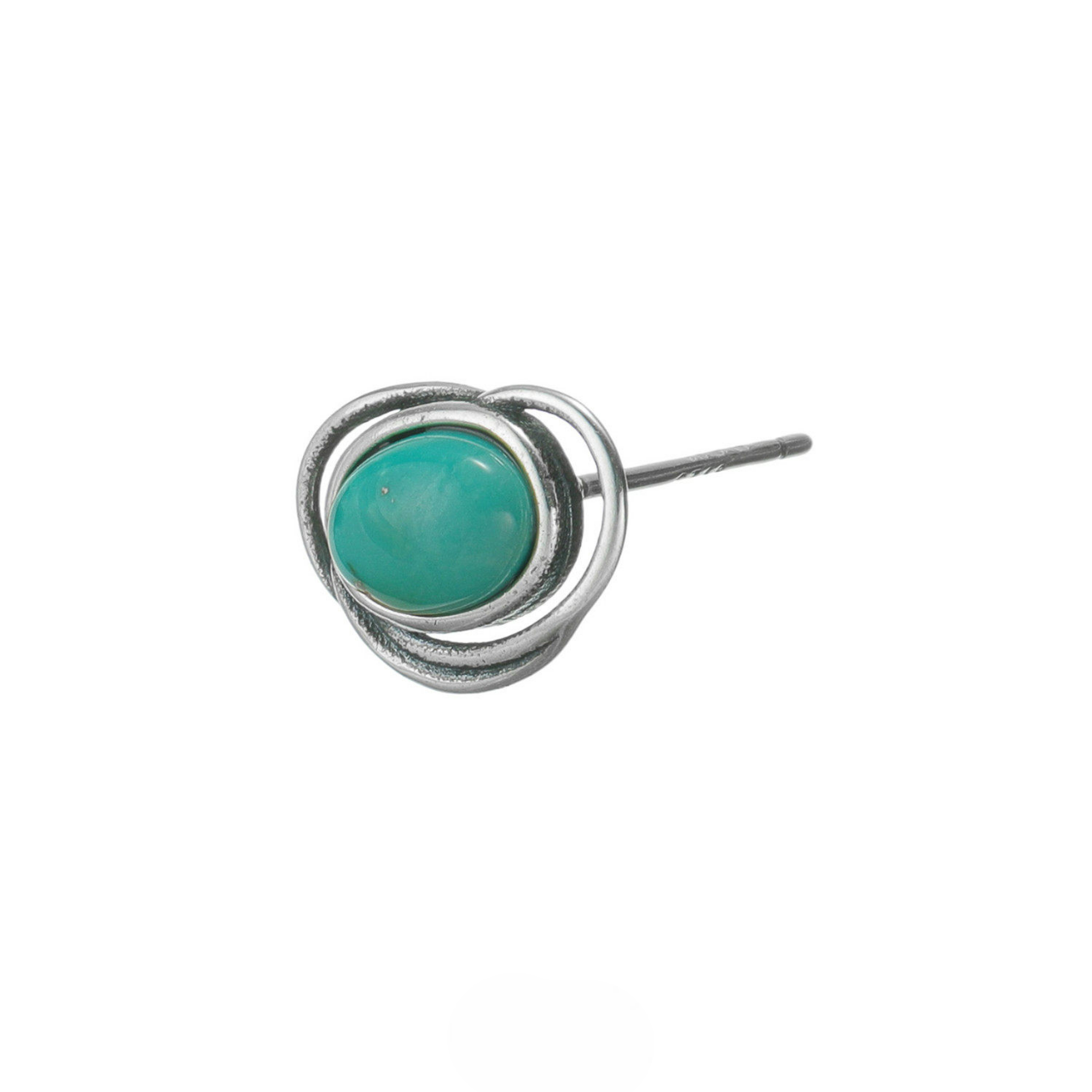 Artisan Double-Track Turquoise Studs S925 Silver Wabi-sabi