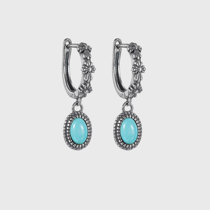Artisan Turquoise S925 Silver Hoops Unisex Streetwear Statement