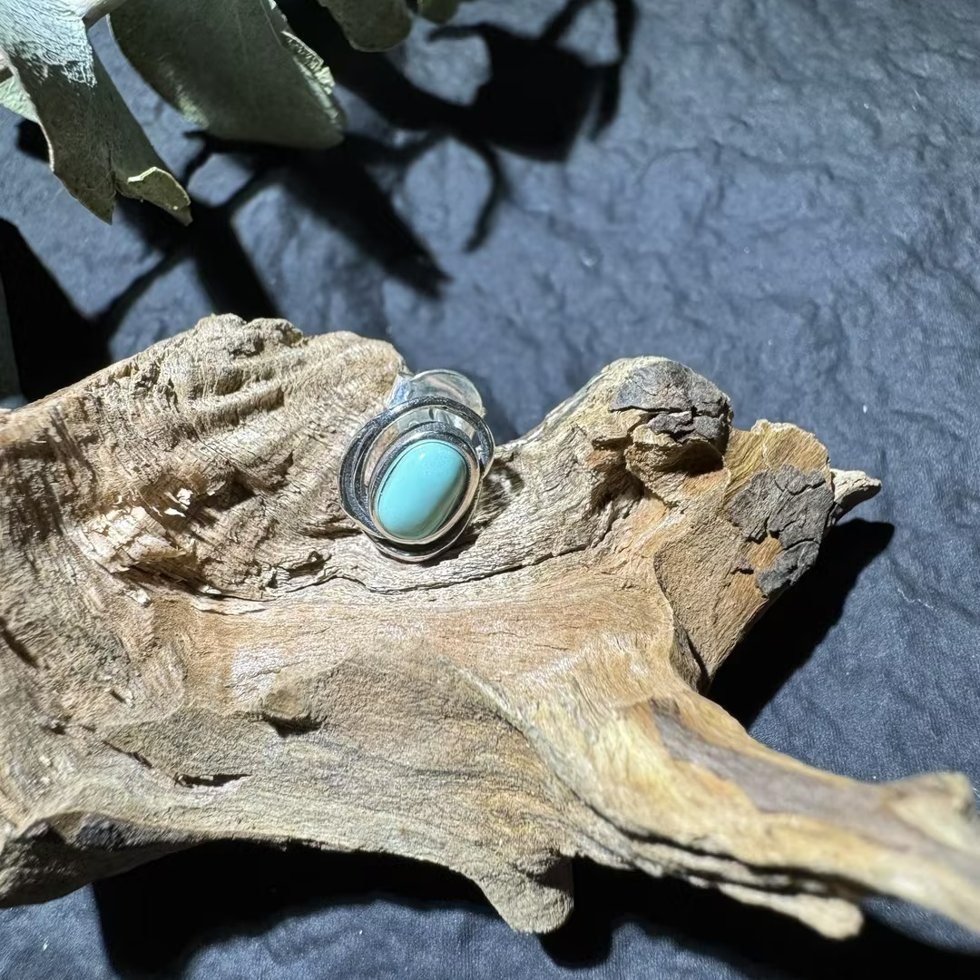 Artisan Double-Track Turquoise Studs S925 Silver Wabi-sabi
