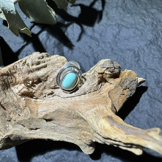 Artisan Double-Track Turquoise Studs S925 Silver Wabi-sabi