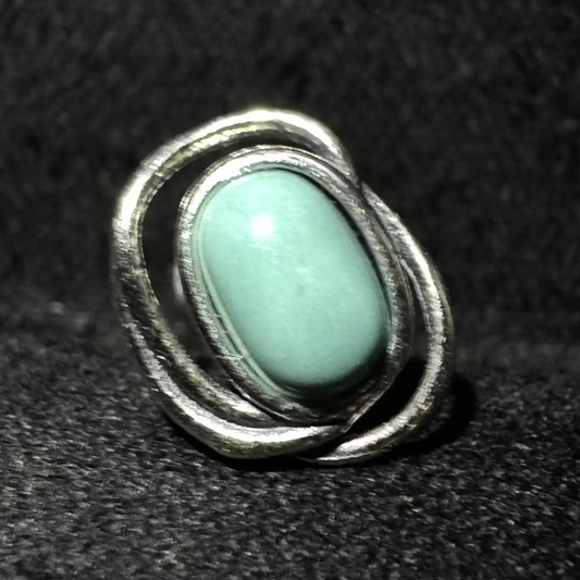 Artisan Double-Track Turquoise Studs S925 Silver Wabi-sabi