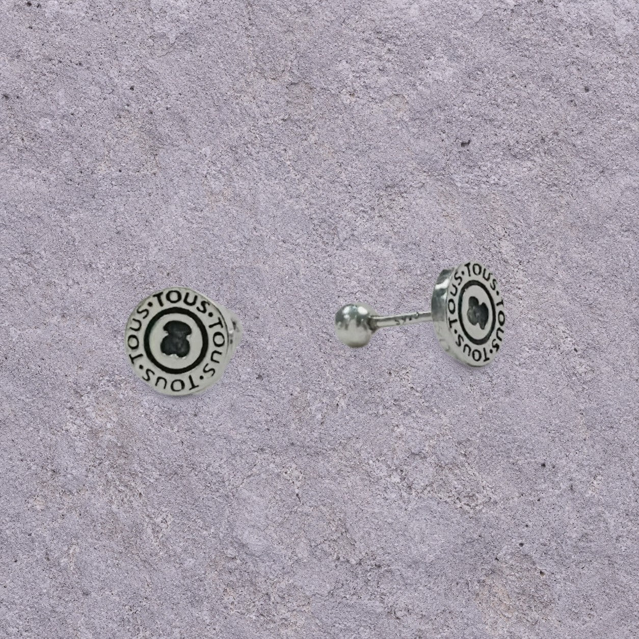 Bear Token Oxidized Silver Studs
