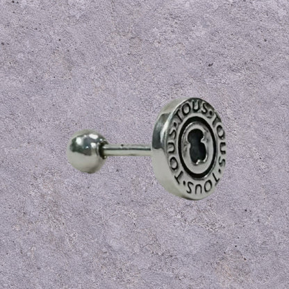 Bear Token Oxidized Silver Studs
