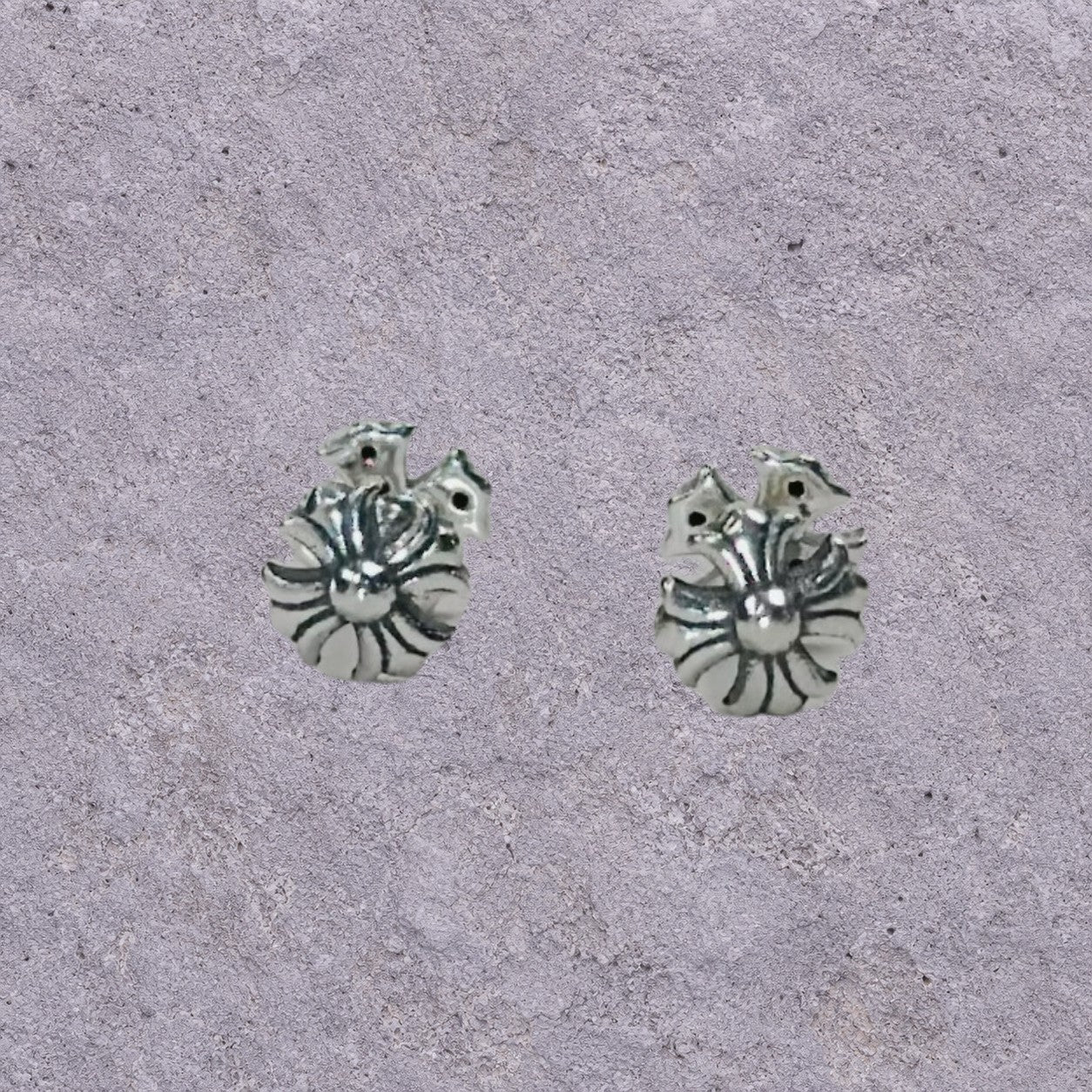 Black Cross Double-Sided Screw Back Studs