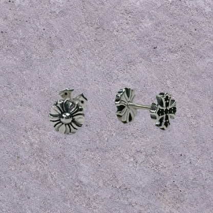 Black Cross Double-Sided Screw Back Studs
