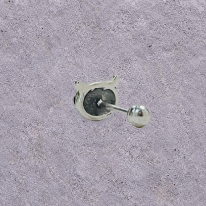 Black Onyx Owl Screw Back Studs