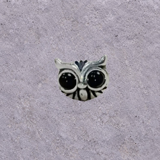 Black Onyx Owl Screw Back Studs