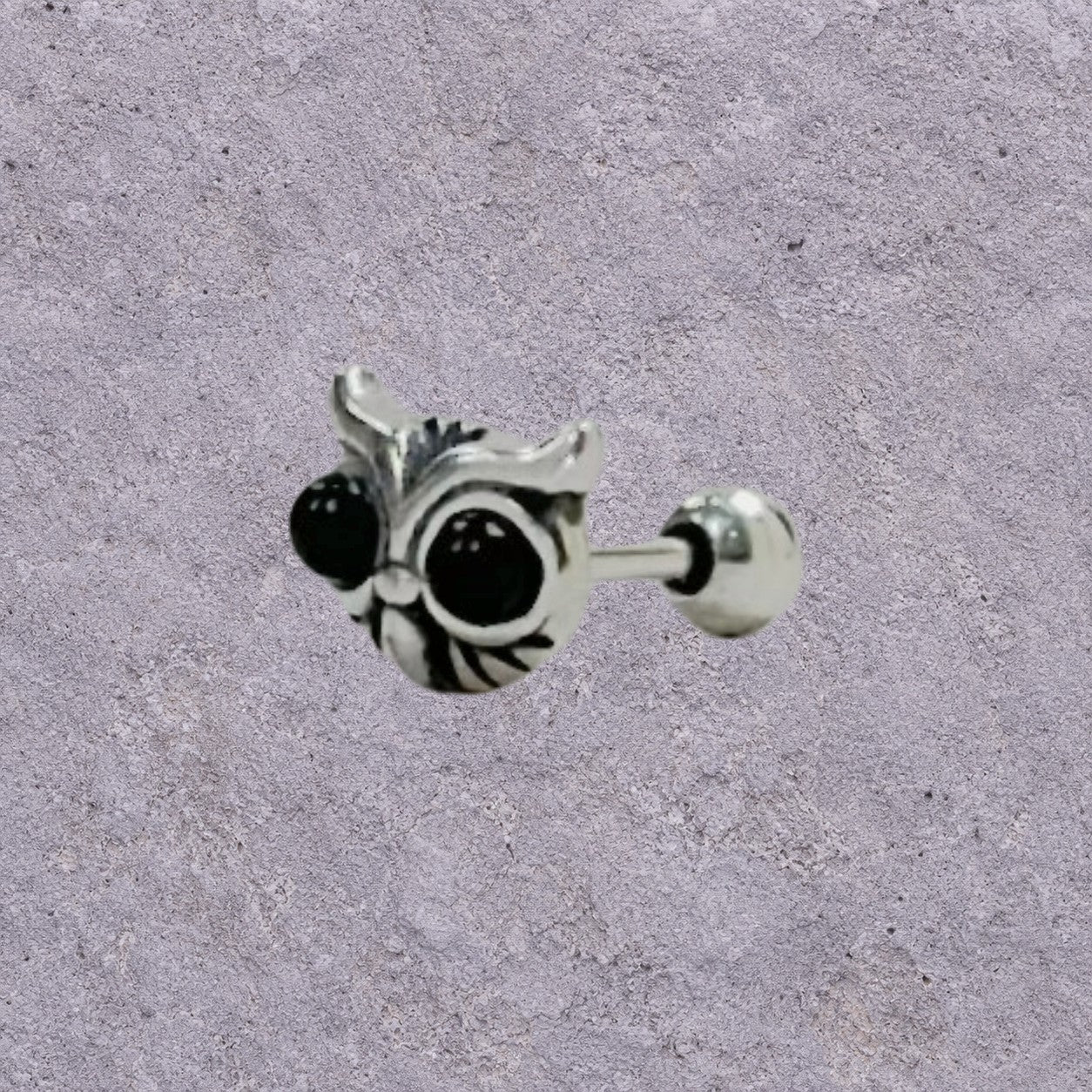 Black Onyx Owl Screw Back Studs