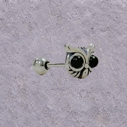 Black Onyx Owl Screw Back Studs