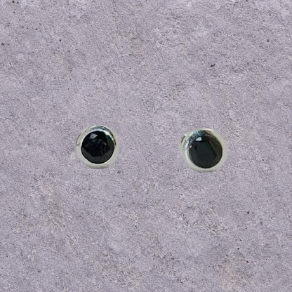 Black Zircon Round Screw Back Studs
