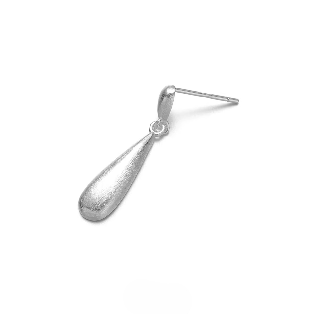 Brushed 925 Sterling Silver Teardrop Earrings Matte Waterdrop Dangles with elegant drop design and subtle texture in s925 silver