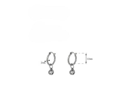 Carved Orb Oxidized S925 Hoop Earrings