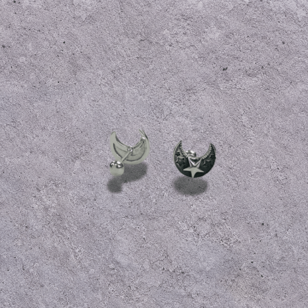 Crescent Star Studs