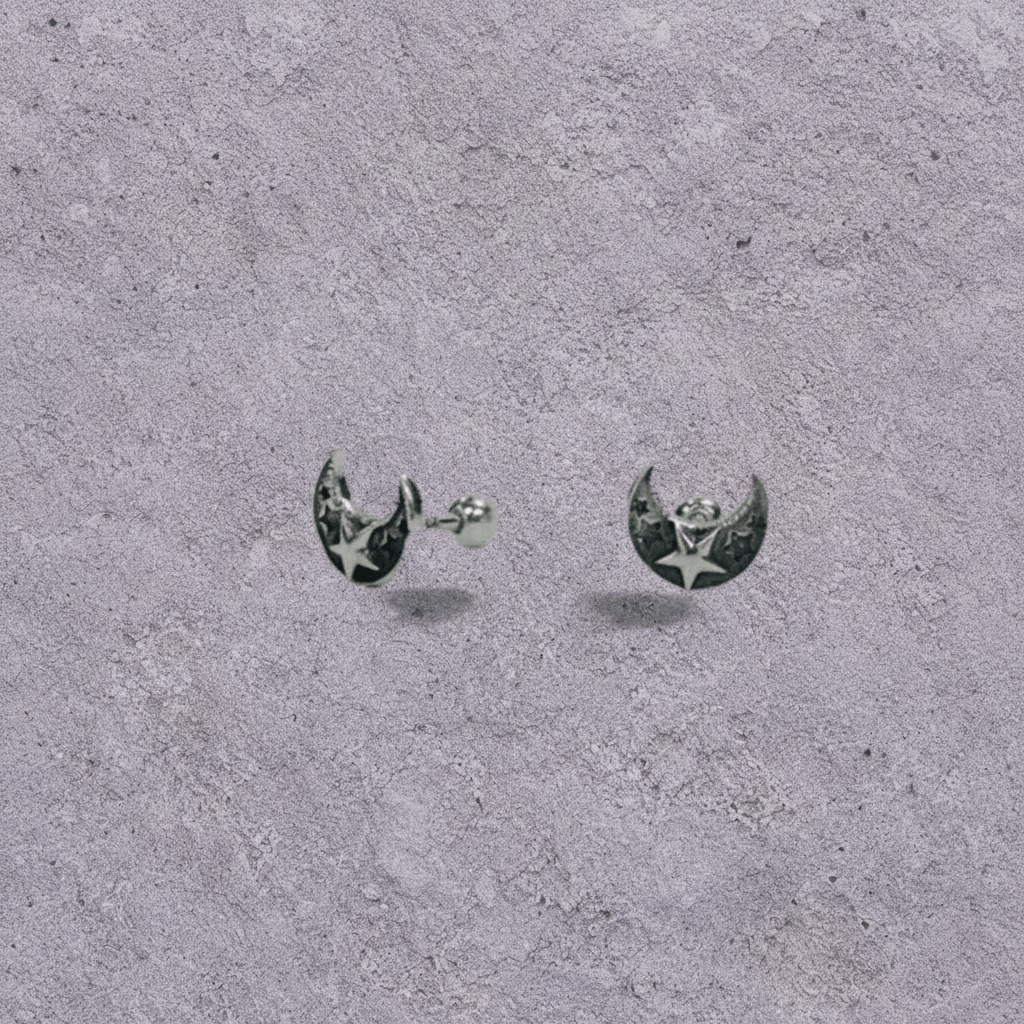 Crescent Star Studs