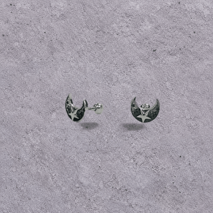 Crescent Star Studs