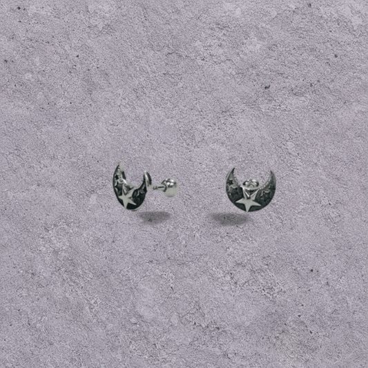 Crescent Star Studs