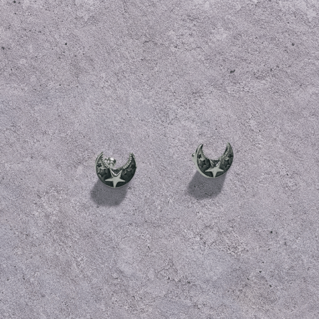 Crescent Star Studs