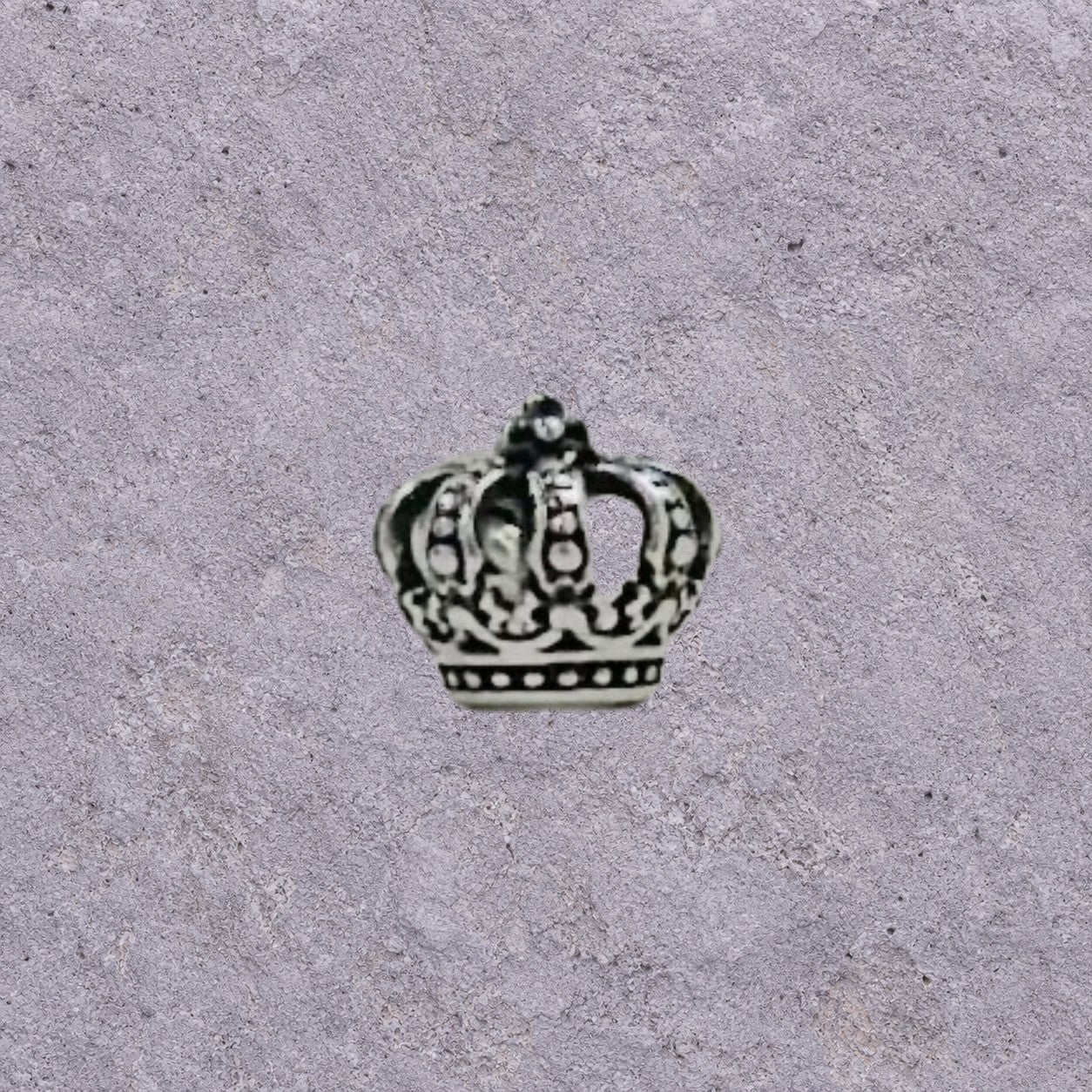 Crown Oxidized Silver Screw Back Studs