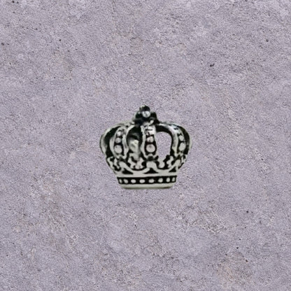 Crown Oxidized Silver Screw Back Studs