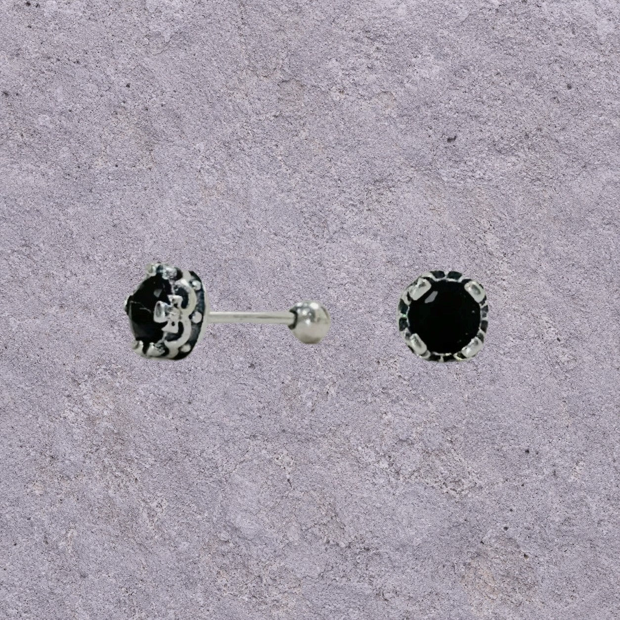 Dark Crown Oxidized Silver Studs