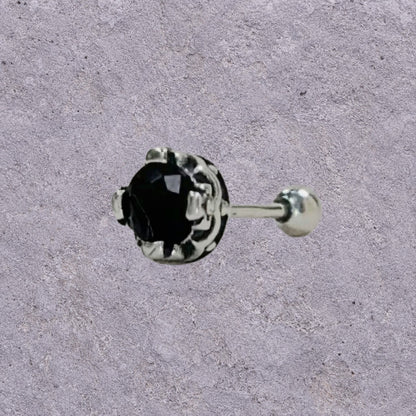Dark Crown Oxidized Silver Studs