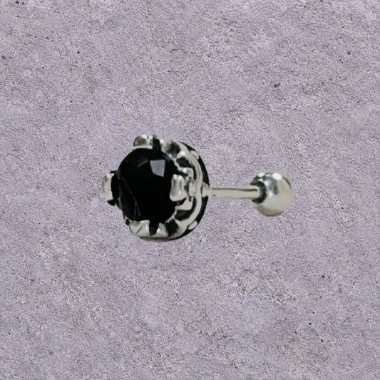 Dark Crown Oxidized Silver Studs
