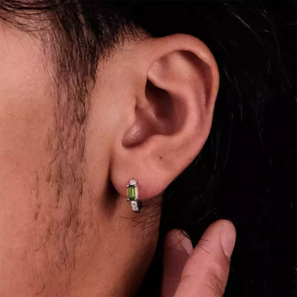 Emerald-Cut Diopside Silver Buckles Modern Soul Inner Harmony Studs