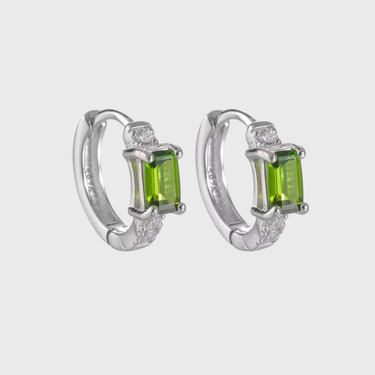 Emerald-Cut Diopside Silver Buckles Modern Soul Inner Harmony Studs