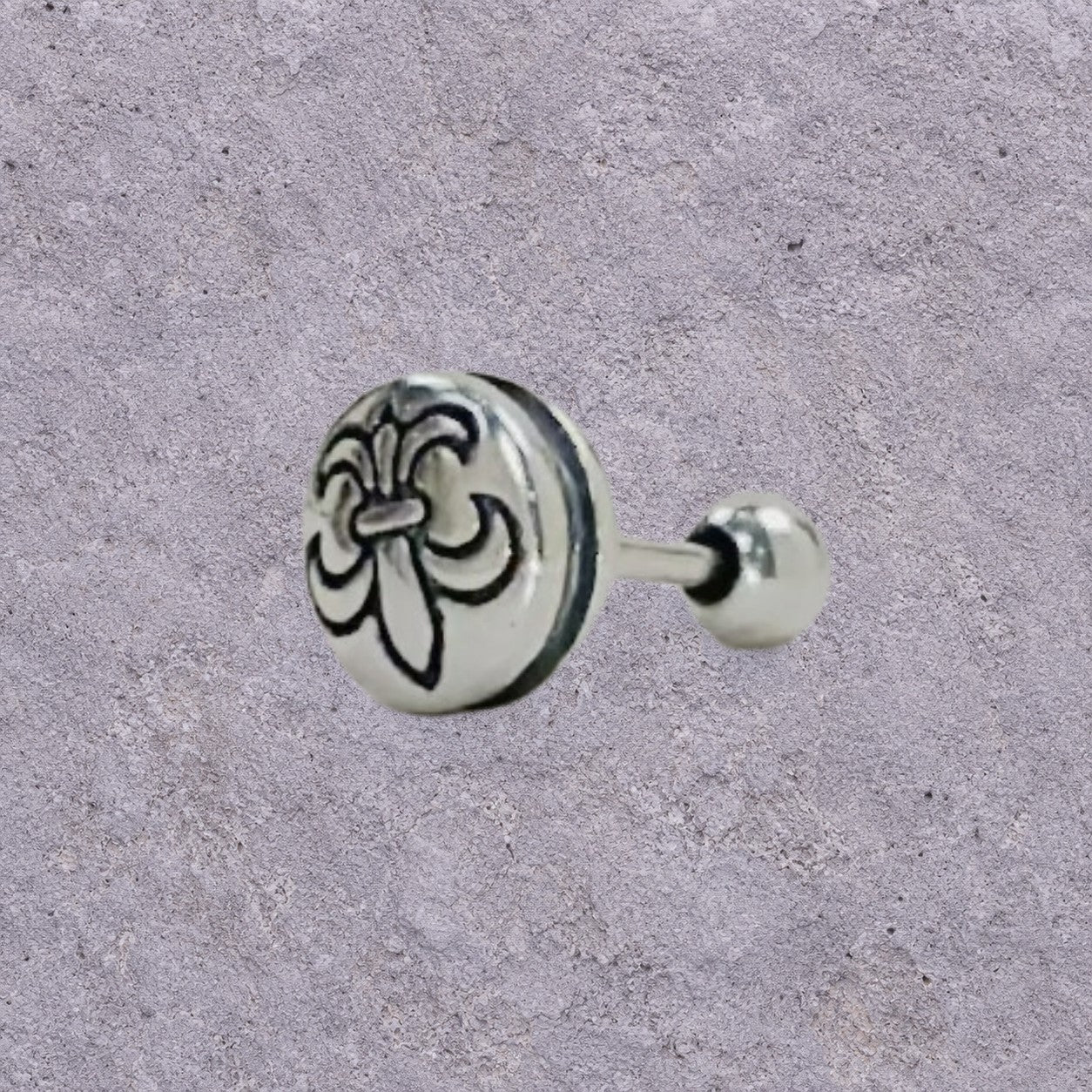 Fleur-de-Lis Oxidized Silver Studs