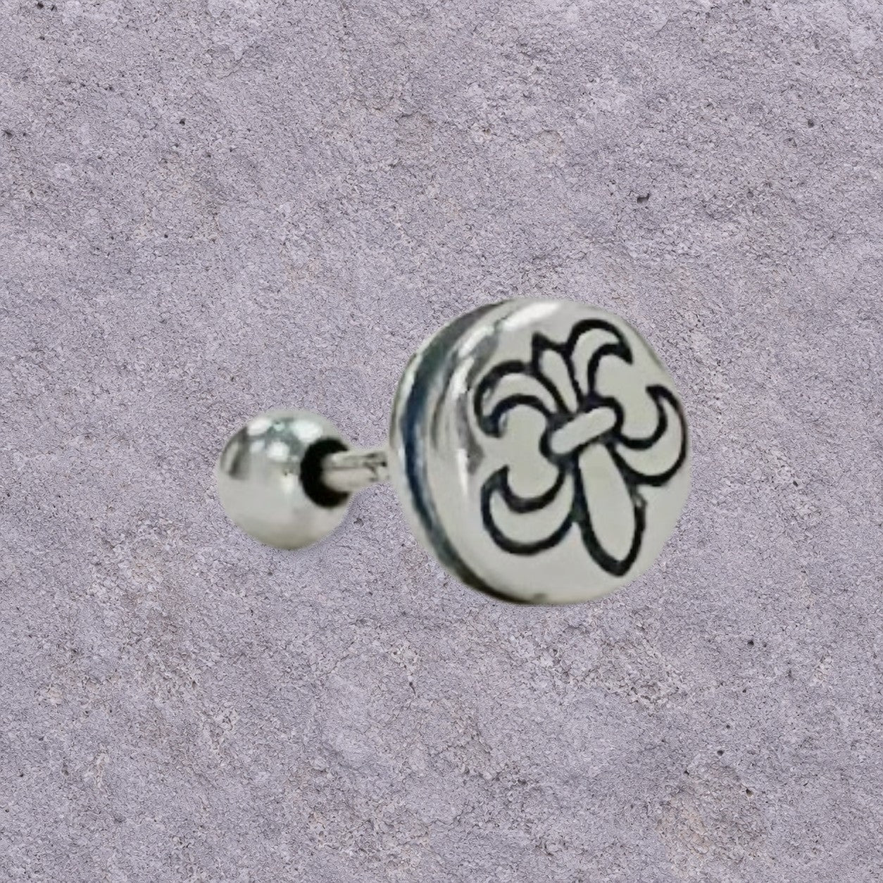 Fleur-de-Lis Oxidized Silver Studs