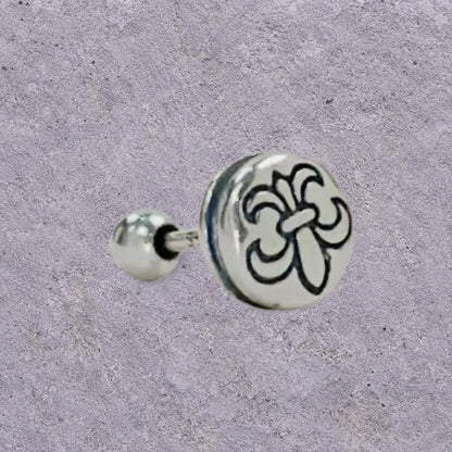 Fleur-de-Lis Oxidized Silver Studs