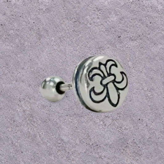 Fleur-de-Lis Oxidized Silver Studs