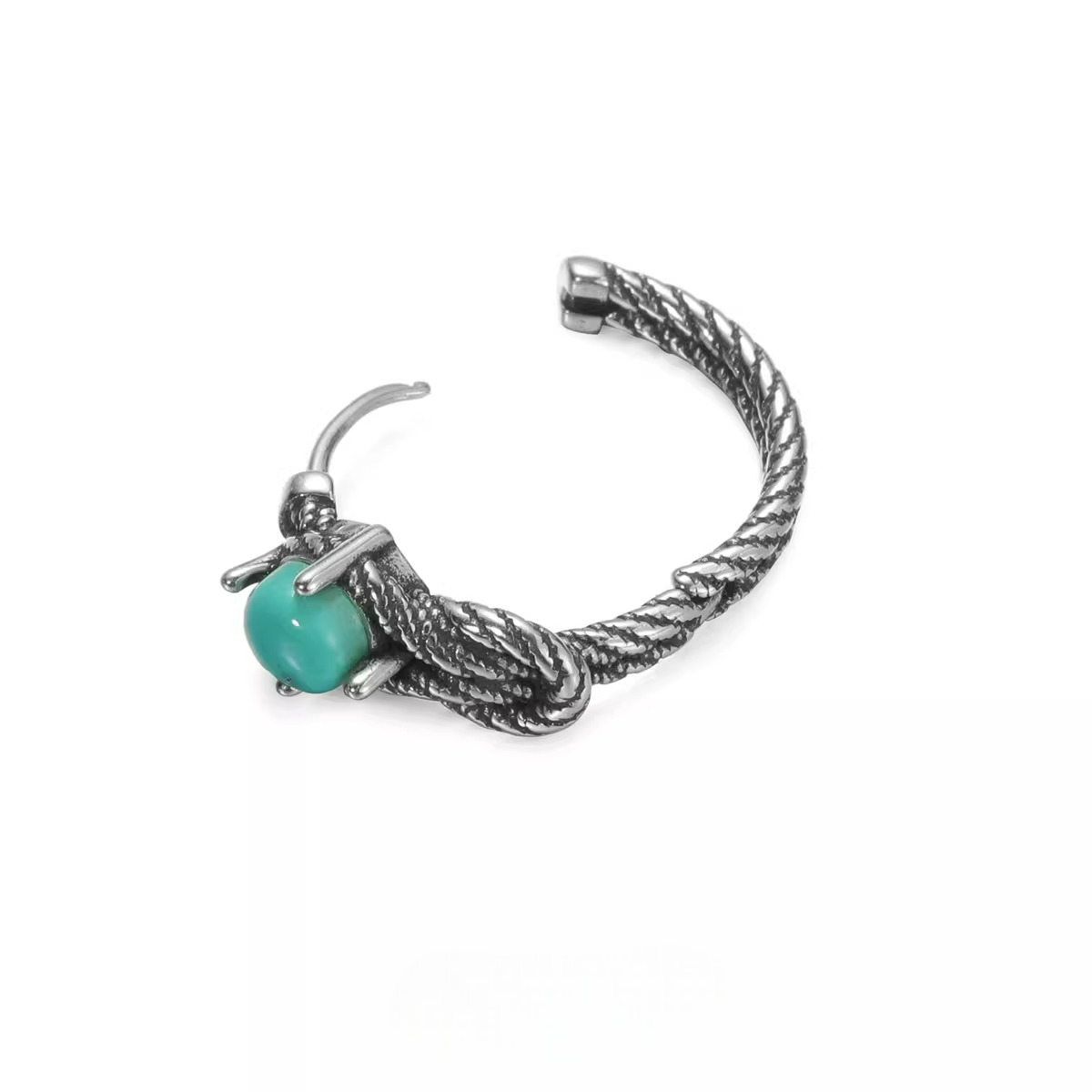 Heritage 925 Silver Knotted Earrings Natural Turquoise Unisex