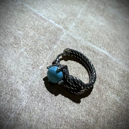Heritage 925 Silver Knotted Earrings Natural Turquoise Unisex