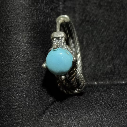 Heritage 925 Silver Knotted Earrings Natural Turquoise Unisex