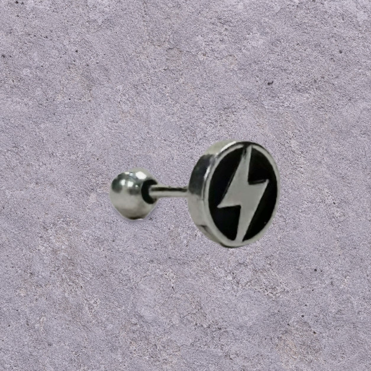 Lightning Token Oxidized Silver Studs