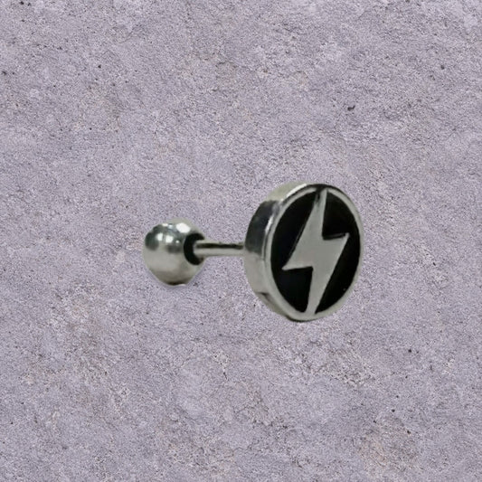 Lightning Token Oxidized Silver Studs