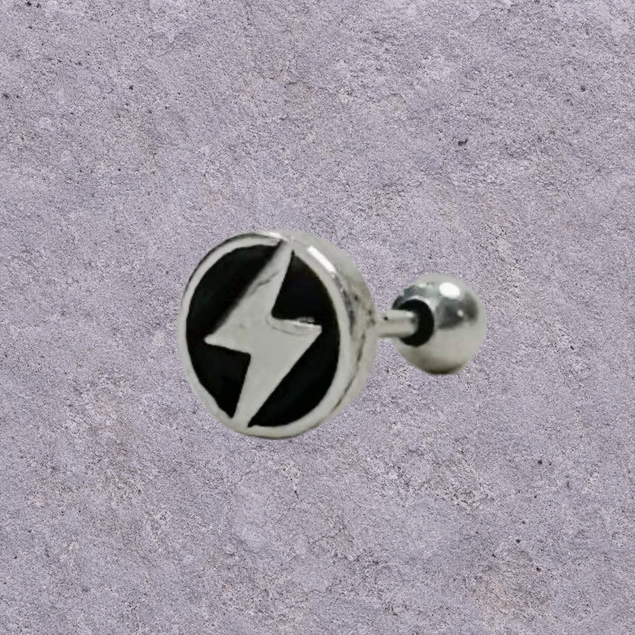 Lightning Token Oxidized Silver Studs