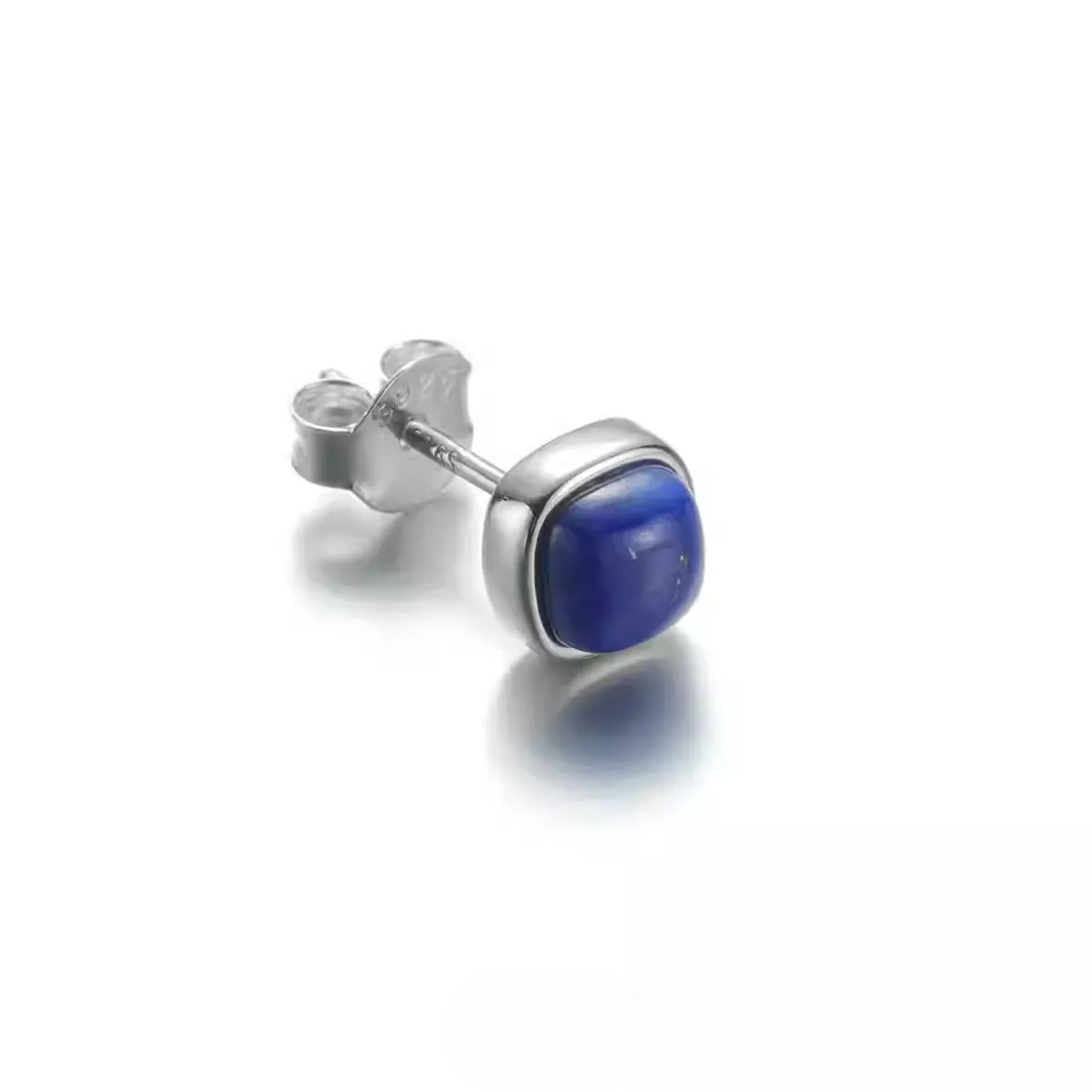 Minimalist Lapis Lazuli Square Earrings S925 Silver Niche Style