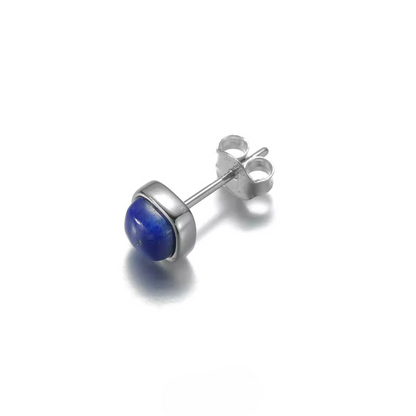Minimalist Lapis Lazuli Square Earrings S925 Silver Niche Style