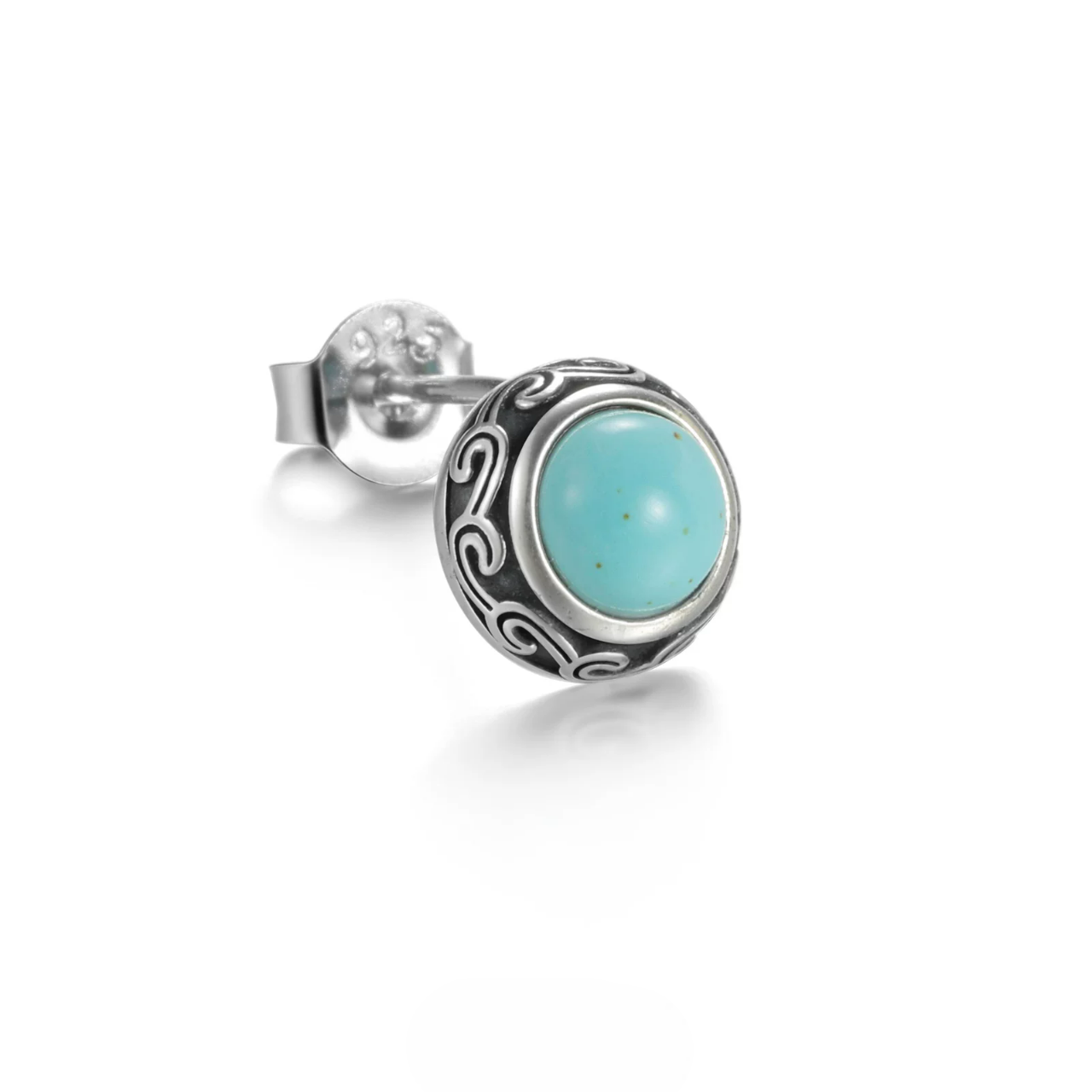 Natural Turquoise 925 Silver Studs Unisex Boho Turquoise Jewelry