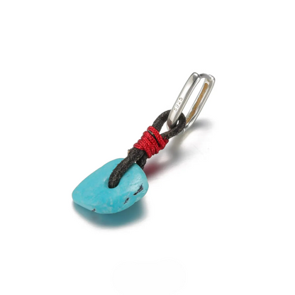 Natural Turquoise Slab Rope Earrings 925 Silver Rectangular Hoop
