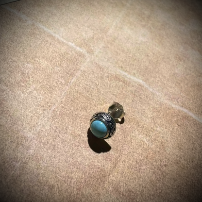 Natural Turquoise 925 Silver Studs Unisex Boho Turquoise Jewelry