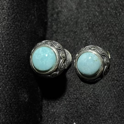 Natural Turquoise 925 Silver Studs Unisex Boho Turquoise Jewelry