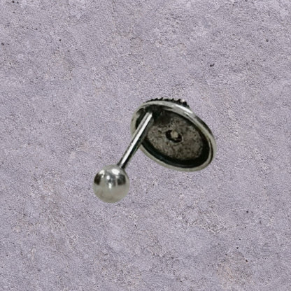 Olive Eye Oxidized Silver Studs