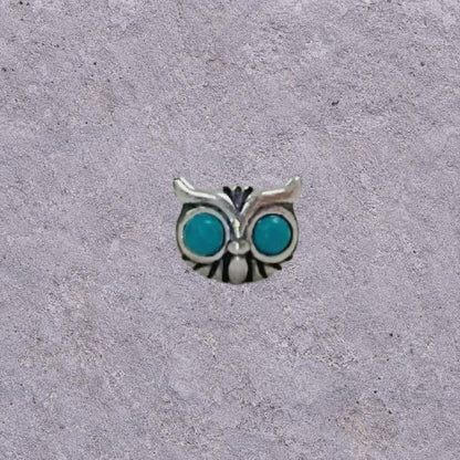 Oxidized Silver Owl Face Studs