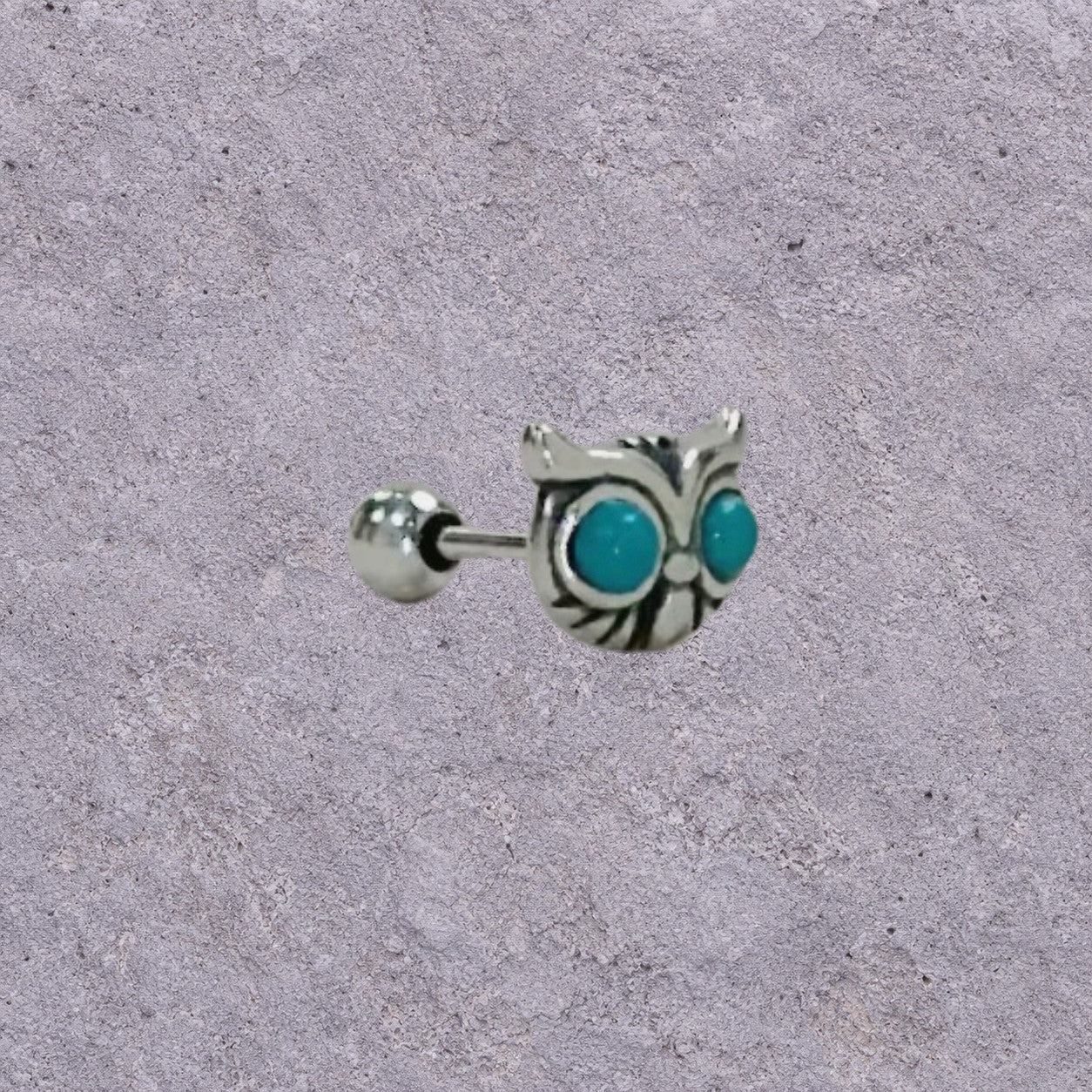 Oxidized Silver Owl Face Studs